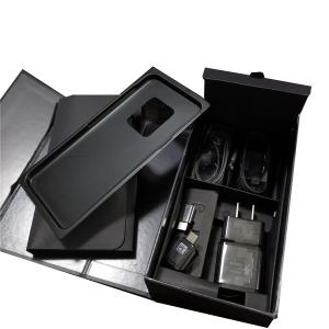 Quality CMYK 4 6 Black Magnetic Closure Smartphone Packaging Box EVA Insert wholesale