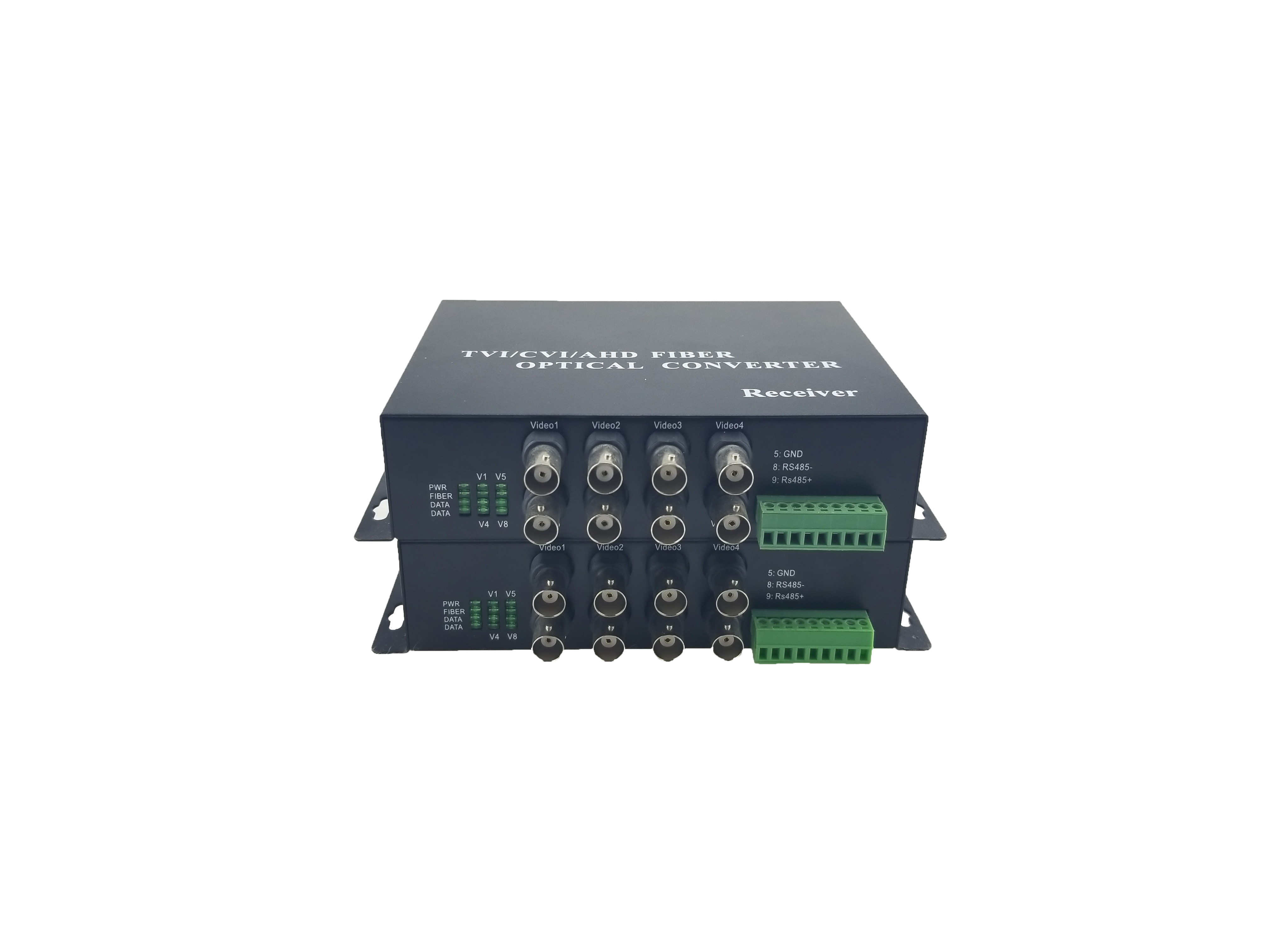 1 Pair 1080P FC Port 8 Channel AHD HD CVI Fiber Optic To BNC CVI Digital Video Converter