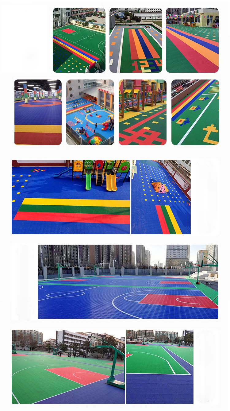Double-Layer Outdoor Basketball Badminton Court for Kindergartens and Assembled Floor