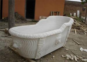 Quality Bathroom Natural Stone Bathtub Hand Carved Adult Backrest Marble Bathtub wholesale