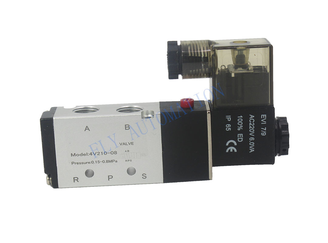 Good Tightness And Sensitive Reaction 5/2 Way Airtac 4V210-06 4V210-08 Pneumatic Solenoid Valves