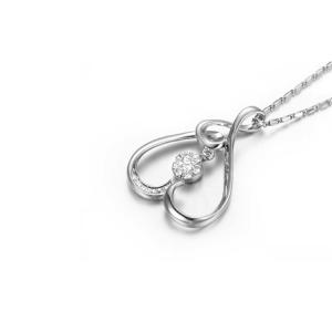Quality Women Fine Jewelry White Gold Love Shape Diamonds Pendant Necklace (GDN004) wholesale