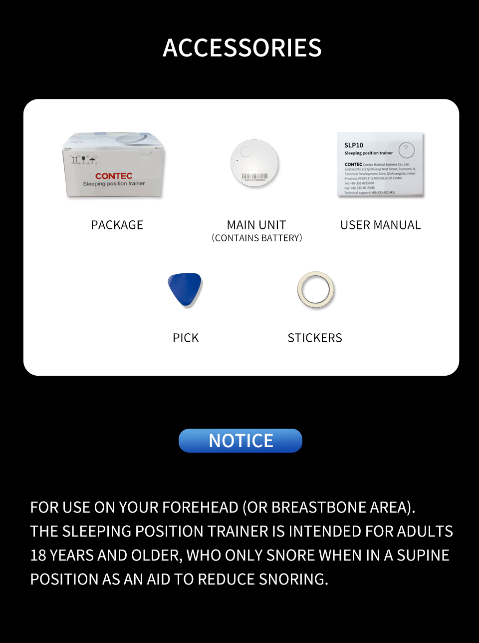 CONTEC SLP10 Snoring train snore stopper anti snoring device sleep apnea monitor