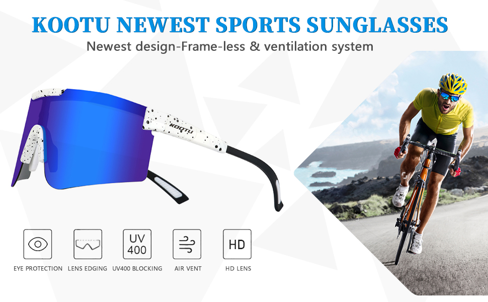 KOOTU Unisex Road Bike Cycling Sunglasses UV400 Anti Sunlight