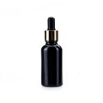 Black 30ml 1oz Oil Dropper Glass Bottle With Aluminum Screw Cap