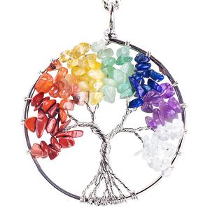 Quality Spiritual Meditation Life Tree Chakra Healing Stone Necklace Jewellery wholesale