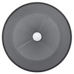 Circular Countertop Wash Basin Handmade Tempered Glass Gray Vessel Bathroom Sink