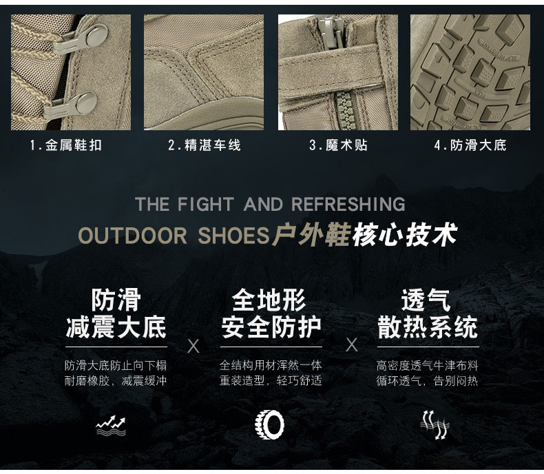 Non-slip Rubber Sole Combat Boots Oxford Cloth Material For Security Work In Green