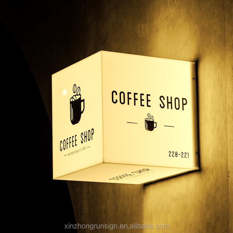 Customized Acrylic Light box Led Sign Wall Mounted Square Advertising Signage Display Logo