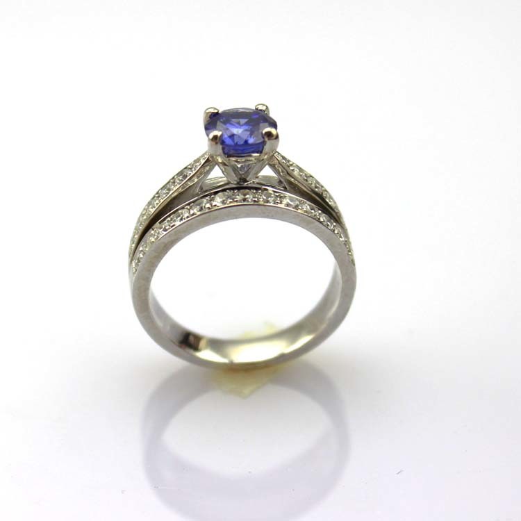 925 Sterling Silver 6mm CZ Diamonds Engagement Wedding Ring(R283)