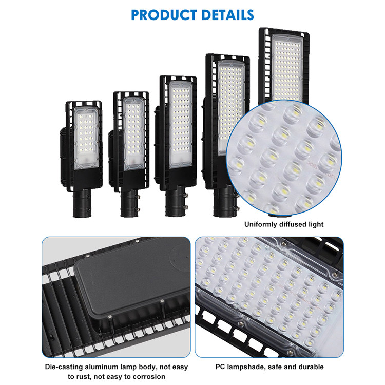 50w-250w Energy Efficiency Led Street Light Waterproof Outdoor 3000K To 6500K