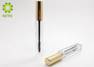 Quality 10ml Square Shape Transparent Glass Mascara Bottles With Aluminum Cap wholesale