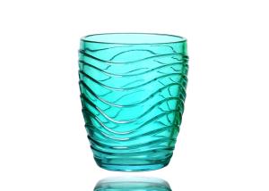 Quality Non Slip Embossed Whisky Rock Glass 7oz Aqua Whiskey Glasses wholesale