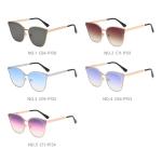 Womens Cat Eye Metal Frame Sunglasses Mirrored Tint Lenses CE