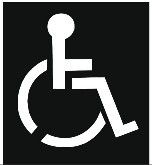 Wheelchair Handicap Symbol Sign Writing Stencils Beautiful Design AZO - Free