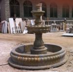 3 Tier Flower Carved Stone Marble Water Standing Fountain