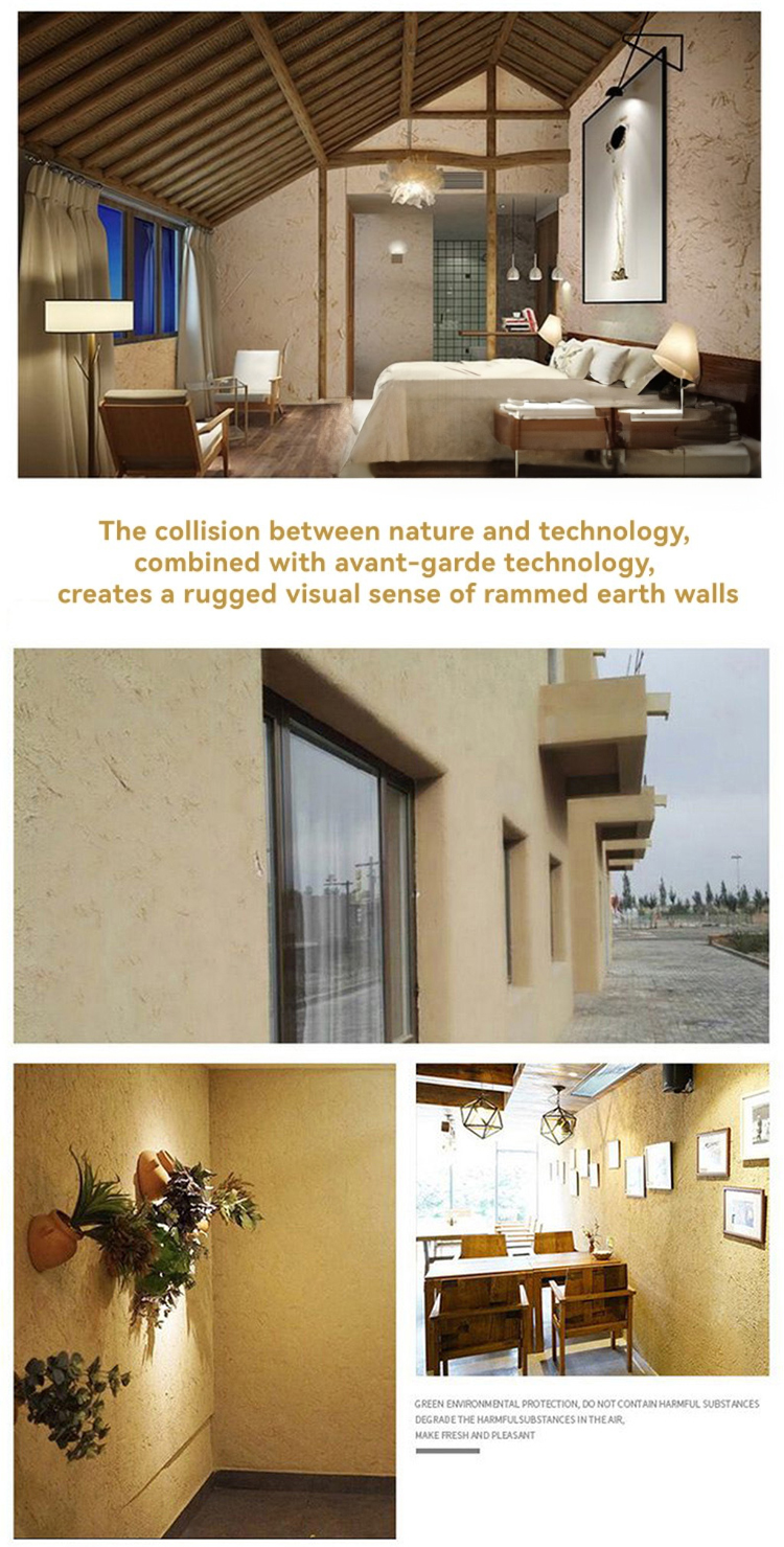 Base on Color Chart Straw Mud Effect Rammed Earth Paint Wall Effect for Moisture-Proof