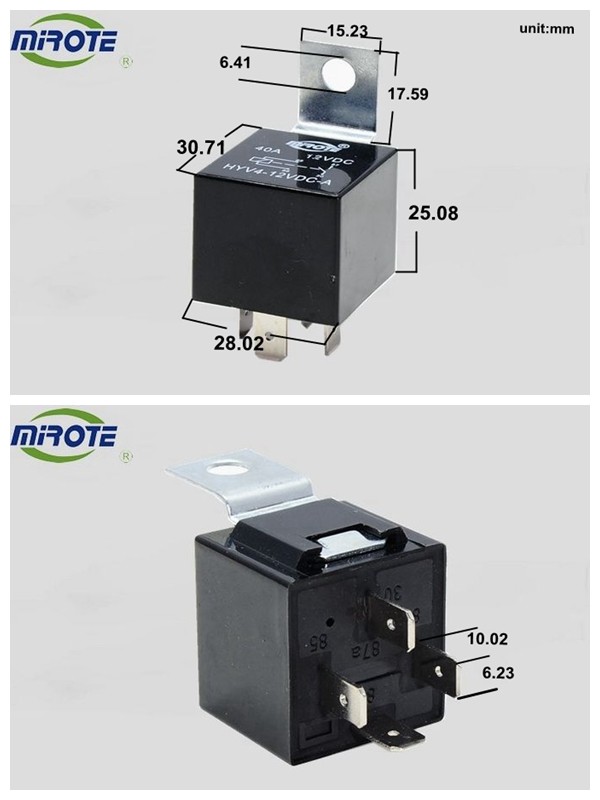 Waterproof Car Parts 40 Amp Relay 4 Pin JD1912 Relay 12V 100A 4 Brass Terminals With Led 0-332-014-150 0-332-014-203