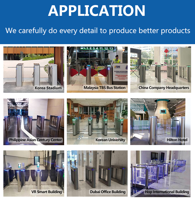 Own Factory Made High Security Single Or Double Wing Walking Flap Barrier Gate Flap Barrier Turnstile Gate 17