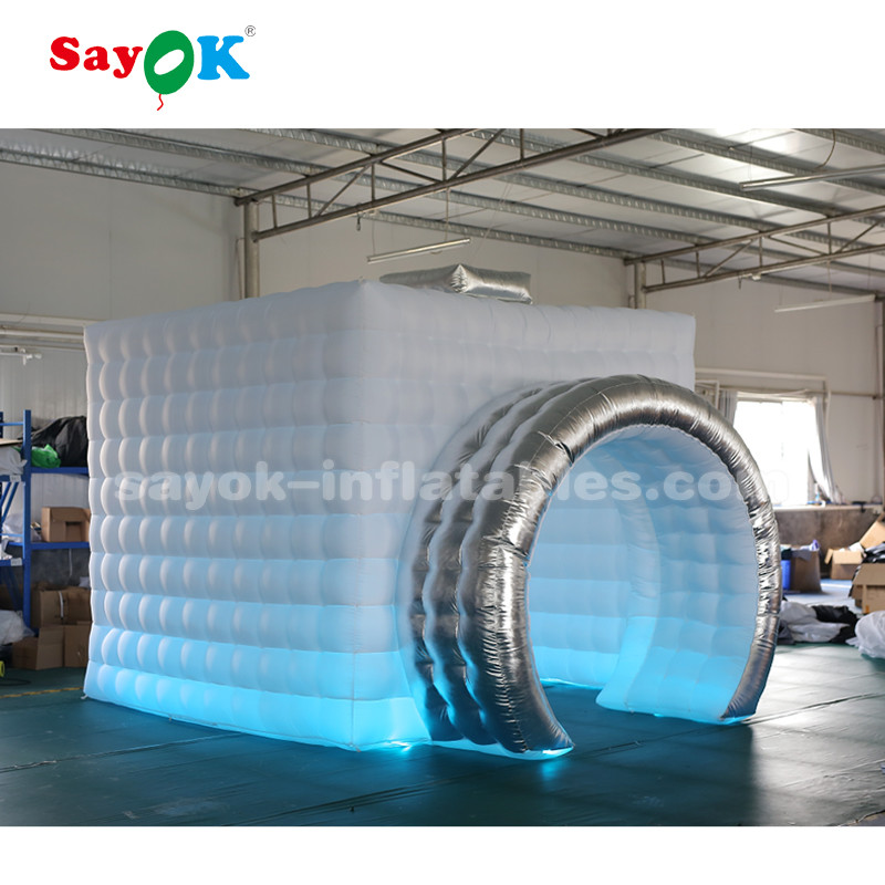 Inflatable Party Tent White And Silver Camera Shaped Inflatable Photo Booth For Trade Show