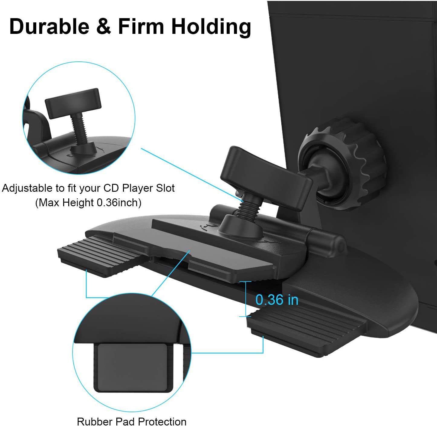 7inch 11Inch CD Slot Tablet Holder Universal Anti Vibration RoHS Approved