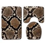 Waterproof Toilet Seat Cushion Bath Rug Set Fish Scale Leopard Print