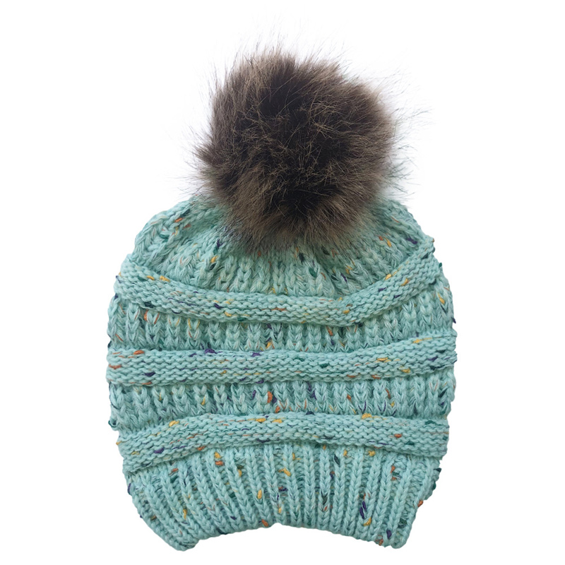 Warm Winter Custom Logo Hats Cashmere Bobble Hat Womens