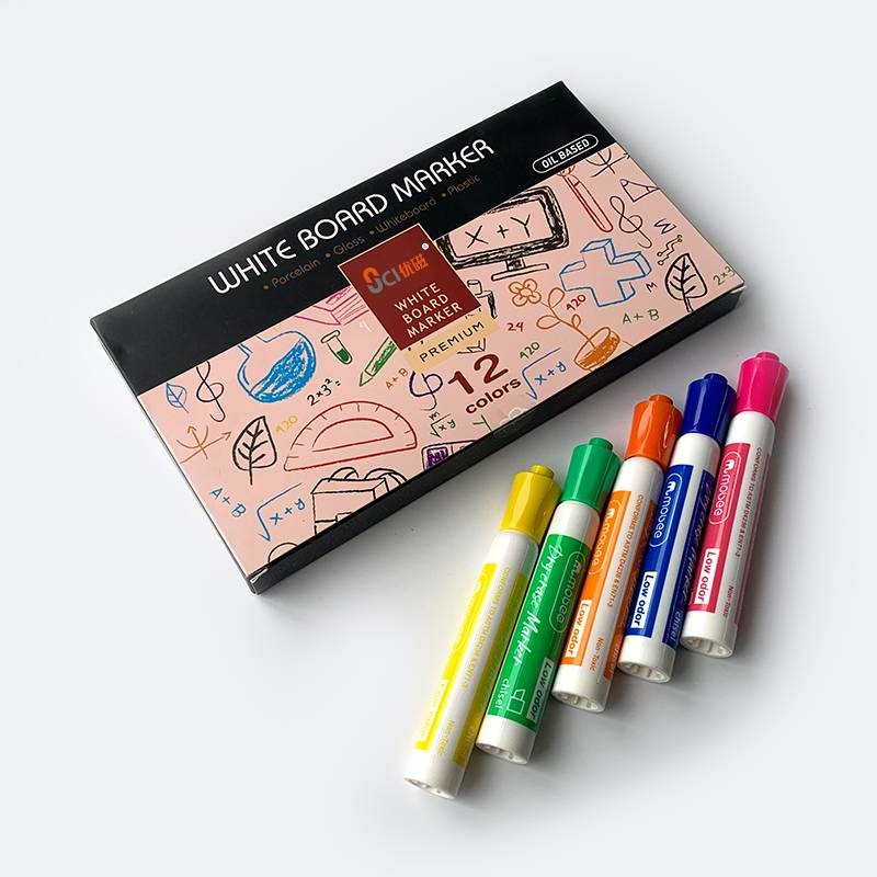 ODM Classroom Whiteboard Marker Pens Dry Erase Chisel Tip 12 Colors