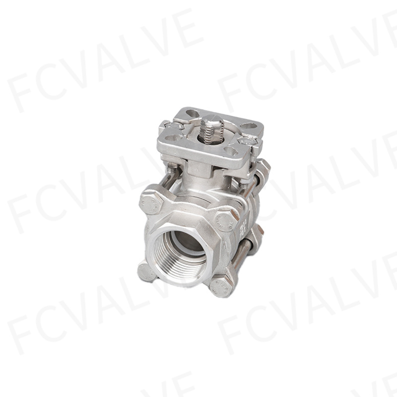 Stainless Steel Gland 3PC High Plateform Ball Valve with Female Thread