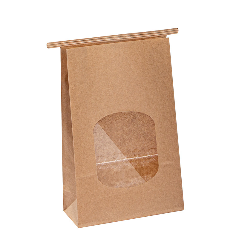 Food Grade Kraft Paper Pouch With Window Uncoated Lining OEM ODM Service