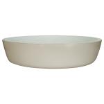 110mm Height Glass Basin Bowl 420mm Length Textured Round White Vessel Sink