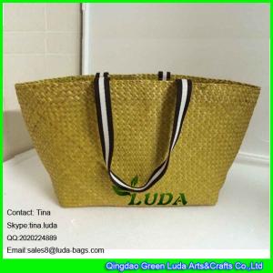 Quality LUDA rayon handles natural large size beach seagrass straw handbag wholesale