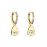 Gold Plated Rhinestone Hoop Earrings