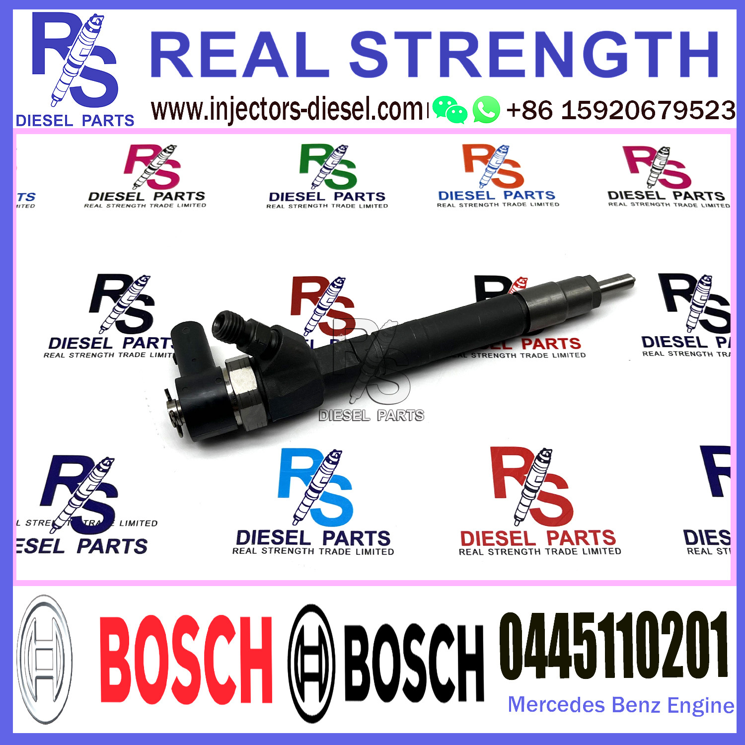 Diesel Fuel Common Rail Injector 0445110201 A6130700887 0445110095 0445110096 For Mercedes-Benz 2.2CDi/2.7CDi Engine