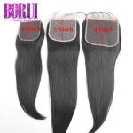 Natural Hairline Human Hair Lace Closure Preplucked Virgin Straight Style 5x5