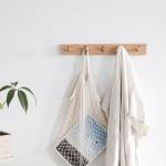 Living Room 5PCS Wooden Wall Hooks For Hanging Clothes , Wooden Crafts Supplies
