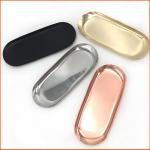 Gold Elliptical Plate 180mm Length 112g Metal Jewelry Tray