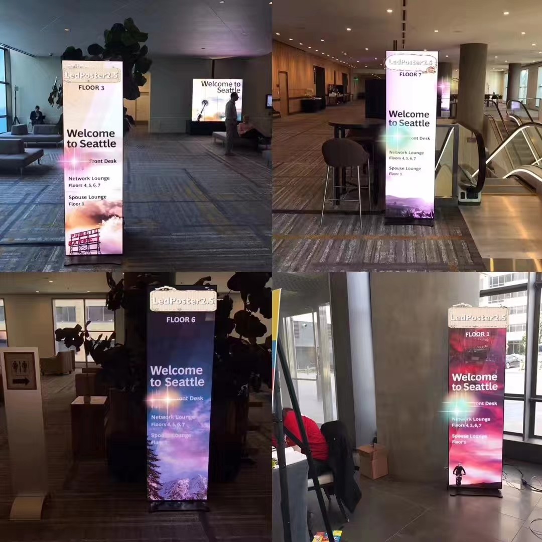Indoor Led Poster Floor Standing Display Screen P1.86 P2 P2.5 GOB