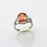 Created Oval Ruby CZ Diamonds Sterling Silver Women Ring (R122)
