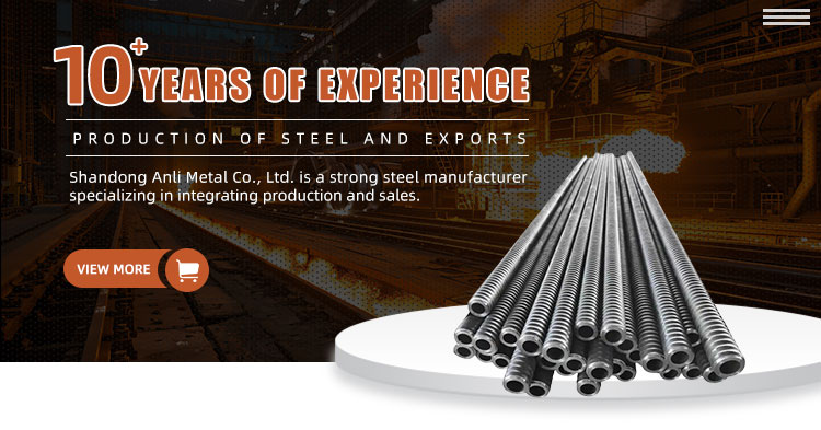 High Strength Threaded Steel Anchor Rods Self Drilling Hollow Grouting Rock Bolt