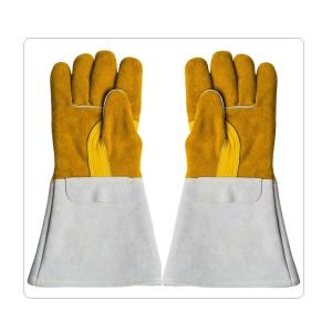 Quality Construction Long Cuff Half Lining Welding Work Gloves wholesale