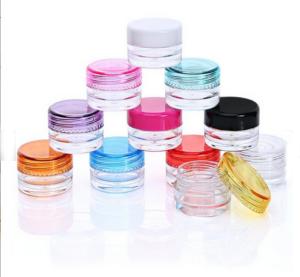 Quality Beauty Products Plastic Cosmetic Containers PS Clear Body With Pot Black Lids wholesale