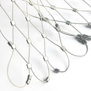 China SS304 Ferrule Diamond Flexible Inox Stainless Steel Wire Cable Net Rope Mesh on sale