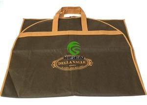 Quality PP Non Woven Suit Zippered Garment Bags With Handles / Zip Closure Brown Color wholesale