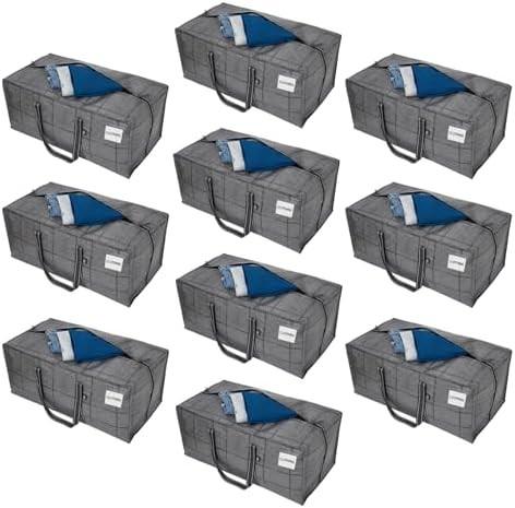 VENO 4 Pack Moving Bags Plastic Storage Totes Clothes Organization Large W Lid