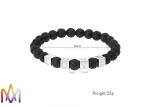 22g Etching Words Available Volcanic Stone Bead Bangle