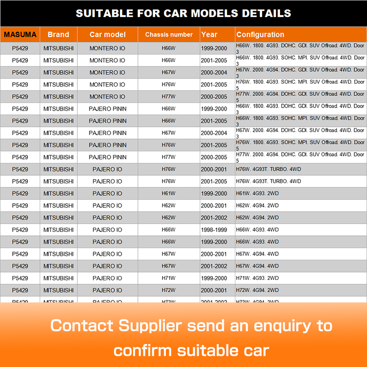 80*30*15cm MR319750 MR374286 MR455654 MR510016 MR554812 Shock Absorbers for Montero IO