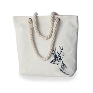 Quality Printed Cartoon Womens Casual Canvas Bags With Cotton Rope Handles wholesale