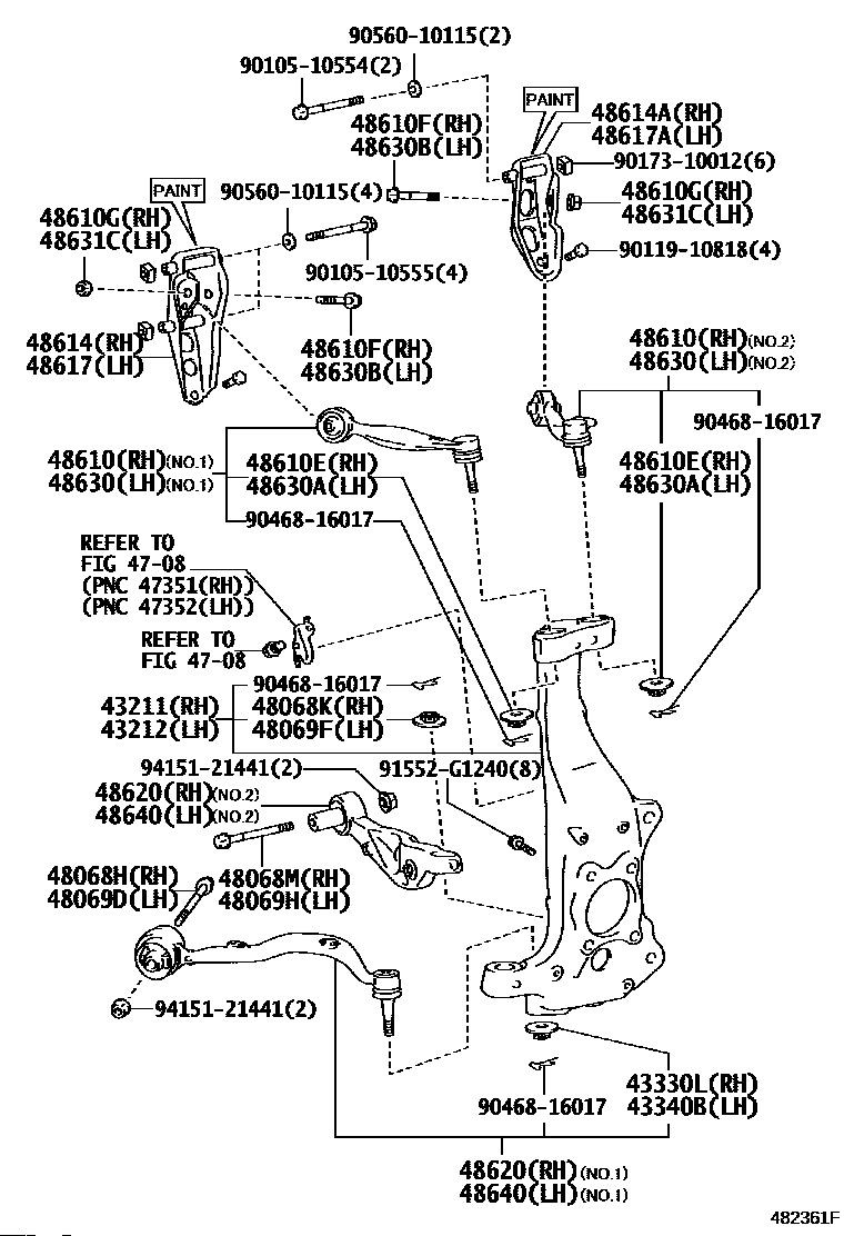 48610-59125 48630-59125 4861059085 Control Arm Front Axle For Lexus Ls F4
