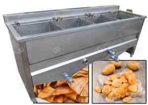 Quality 4 Basket Commercial Automatic Snack Deep Fryer Machine Gas Heating wholesale